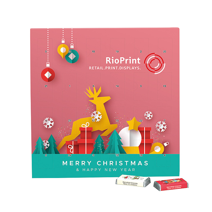 Mini bar advent calendar, mini chocolate bars - Mini bar advent calendar, mini chocolate bars -