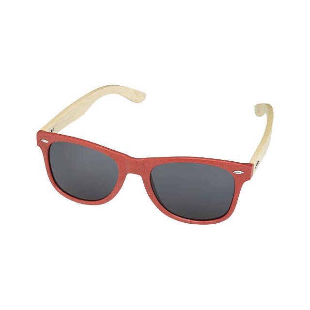 Sun Ray Bambus Sonnenbrille - Transparente Rot