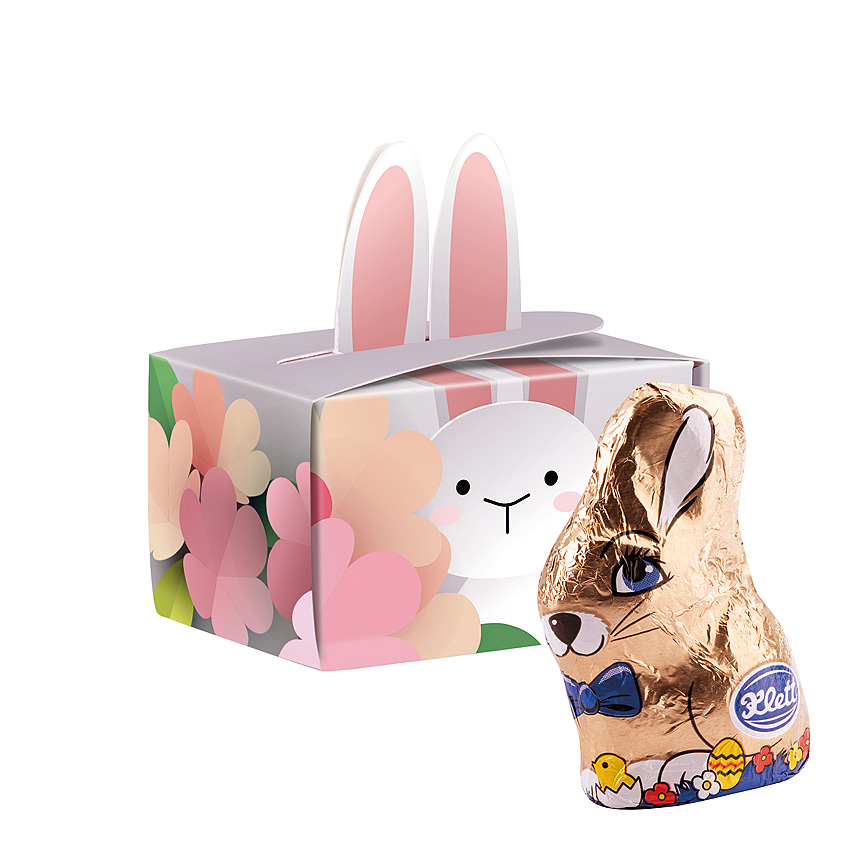 Mini gift box bunny ears, Klett chocolate Easter bunny - 