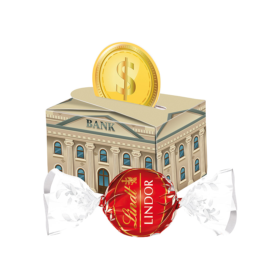 Mini gift box round, LINDOR Milk ball - 