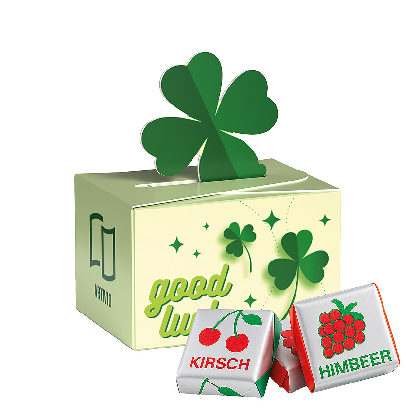 Mini gift box cloverleaf, B&ouml;hme fruit toffee - 