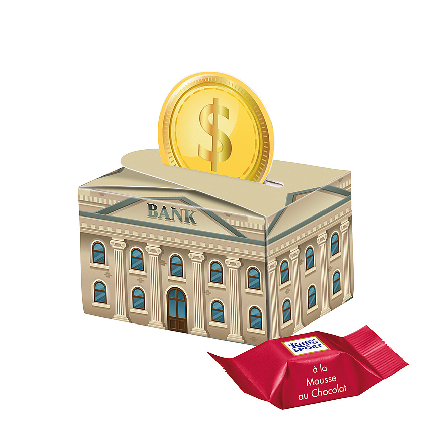 Mini gift box round, Ritter SPORT chocolate cubes Mousse au Chocolat - 