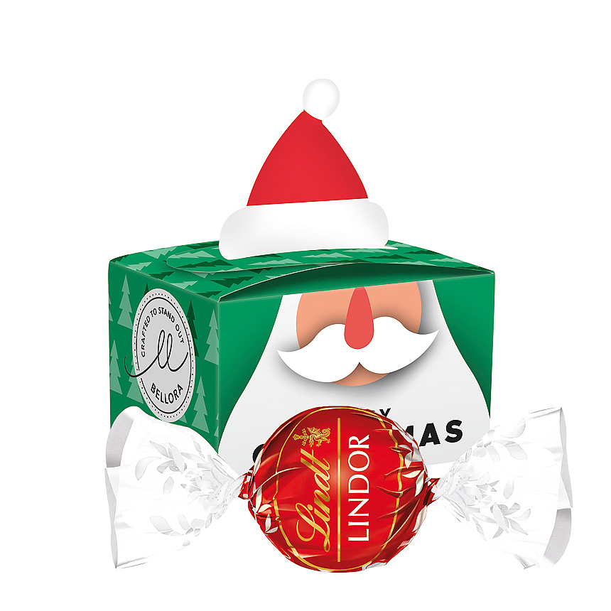 Mini d&aacute;rkov&aacute; krabička v&aacute;nočn&iacute; čepice, LINDOR ml&eacute;čn&aacute; kulička - 