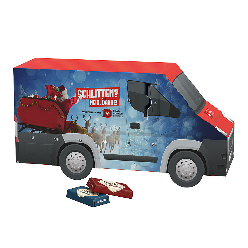 Adventní kalendář dodávka, Sarotti mini čokoládové tyčinky - Adventní kalendář dodávka, Sarotti mini čokoládové tyčinky -
