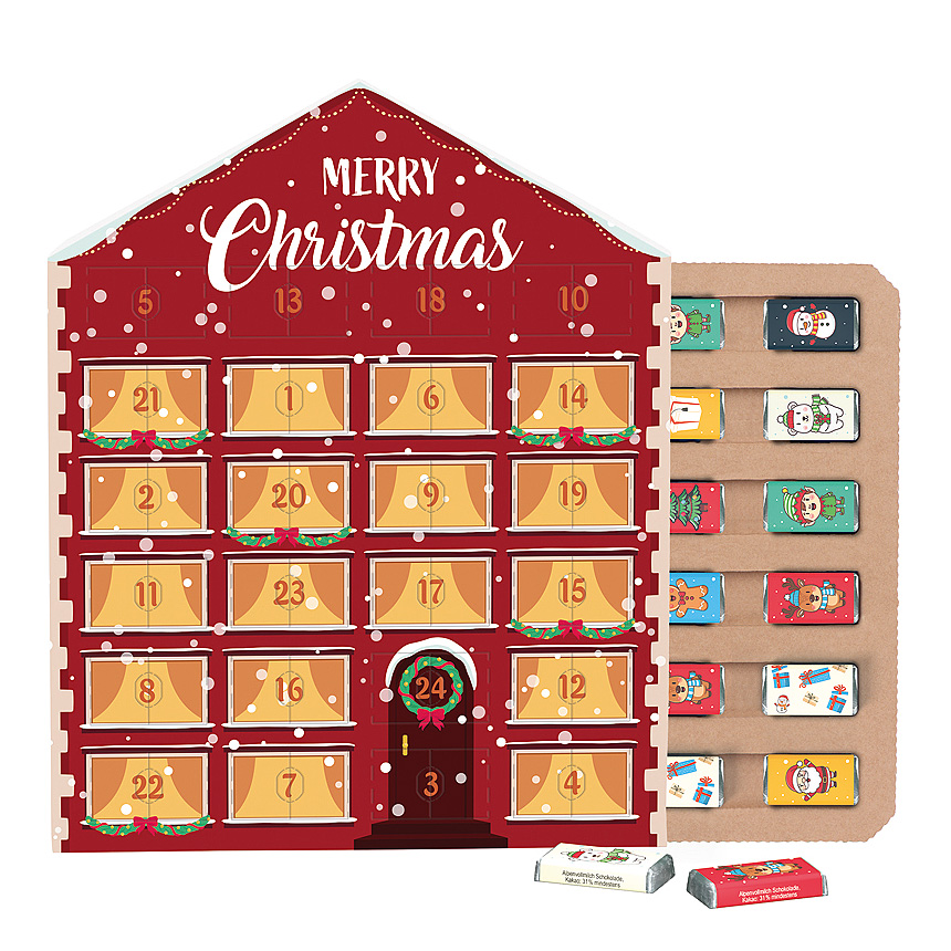 Täfelchen Adventskalender Haus Eco - Täfelchen Adventskalender Haus Eco -