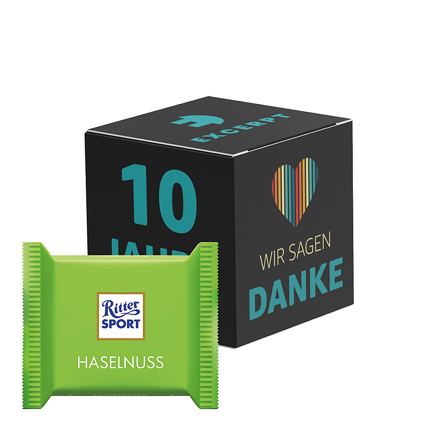 Reklamn&iacute; kostka, Ritter SPORT mini l&iacute;skov&yacute; oř&iacute;&scaron;ek - 