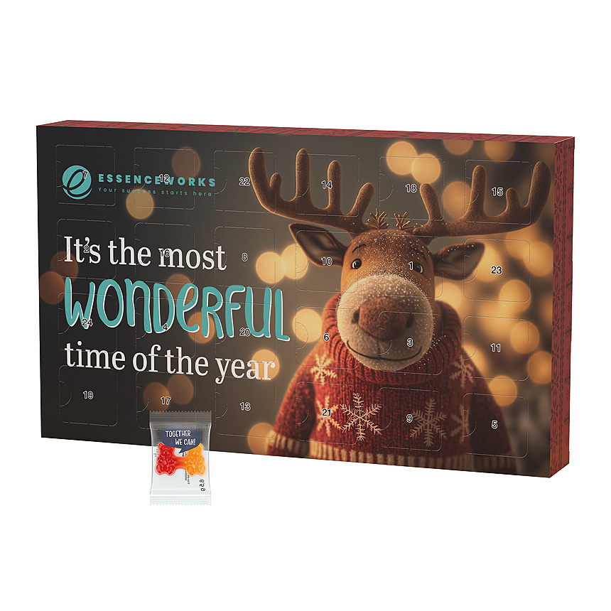 Adventní kalendář eko L, kartonová vložka, Trolli gumoví medvídci Team - Adventní kalendář eko L, kartonová vložka, Trolli gumoví medvídci Team -