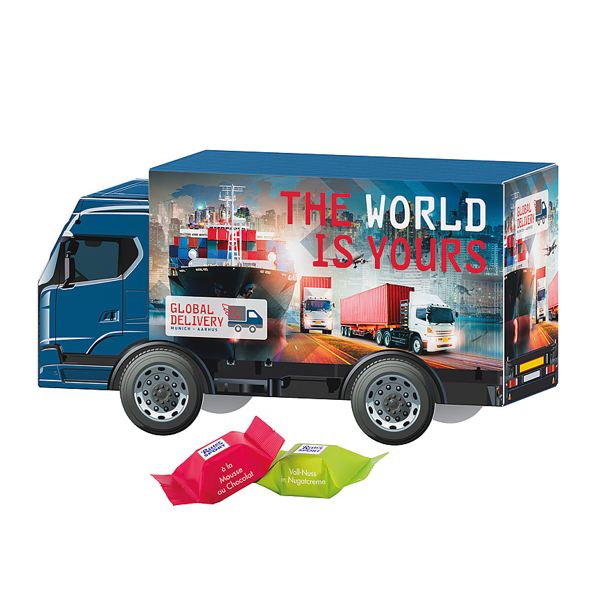 3D Geschenk LKW, Ritter SPORT Schokow&uuml;rfel - 