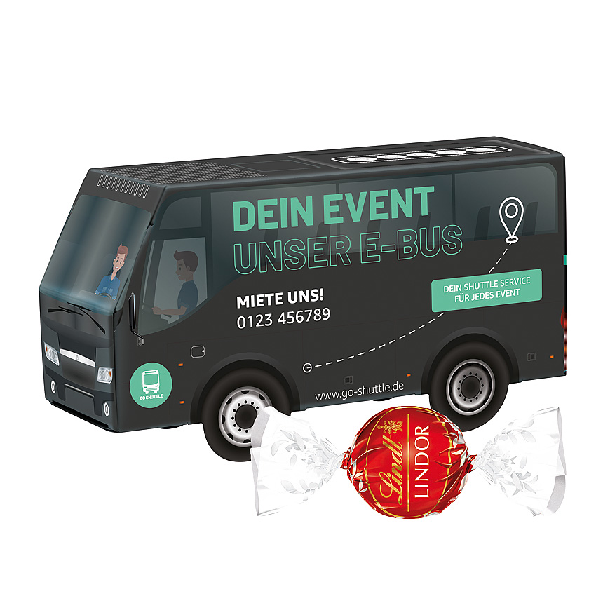 3D d&aacute;rkov&yacute; autobus, Lindt LINDOR ml&eacute;čn&eacute; kuličky - 