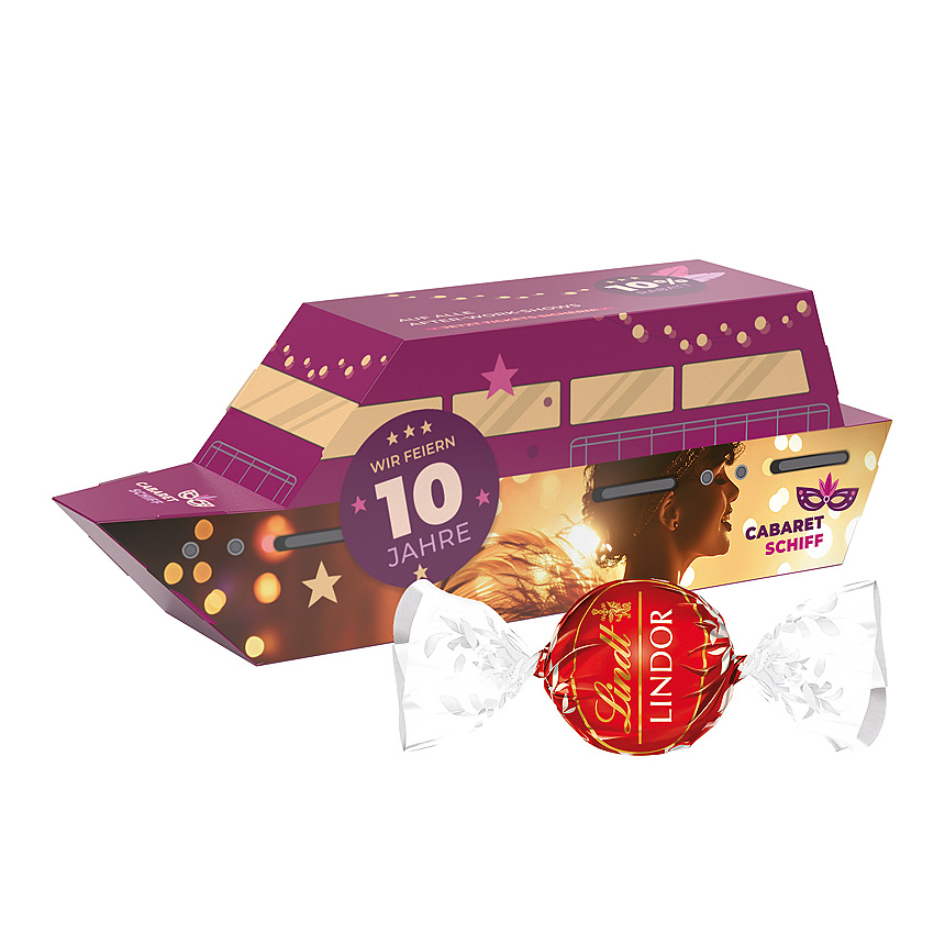 3D d&aacute;rkov&aacute; loď, Lindt LINDOR ml&eacute;čn&eacute; kuličky - 