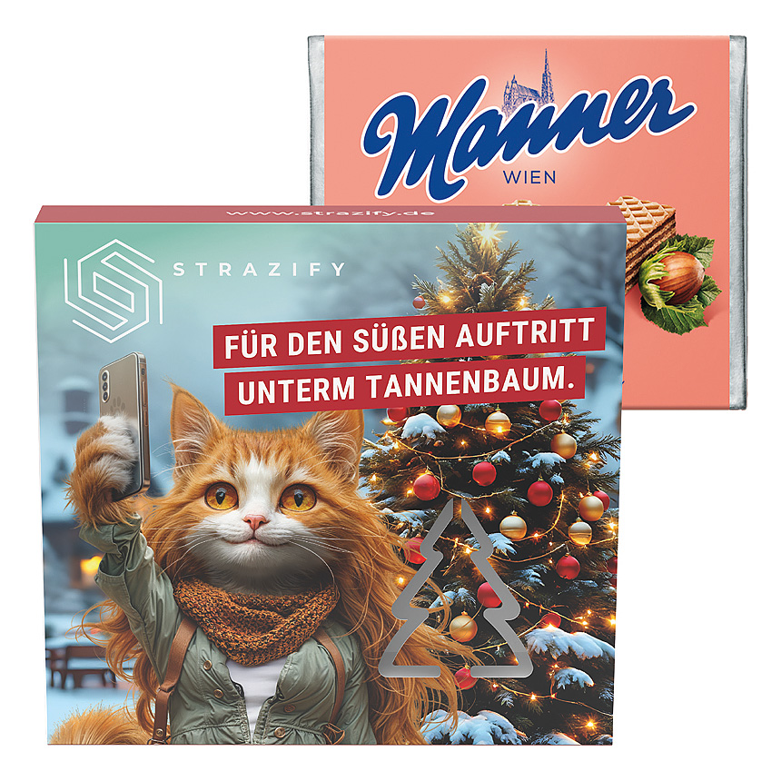 Werbeschuber, Weihnachtsbaum-Stanzung, Manner Waffeln - 
