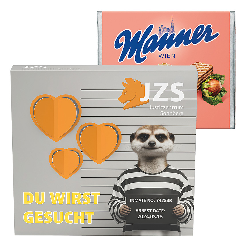 Promotional slipcase, 3D heart, Manner wafers - 