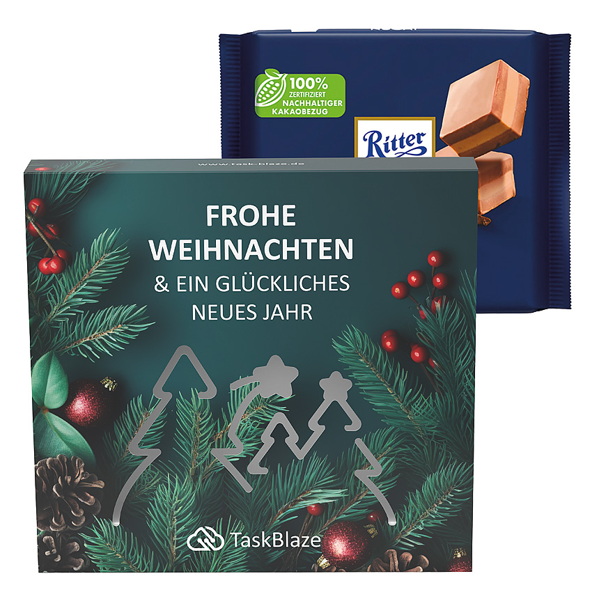 Reklamní pouzdro, výsek les, Ritter SPORT nugátová čokoláda - Reklamní pouzdro, výsek les, Ritter SPORT nugátová čokoláda -