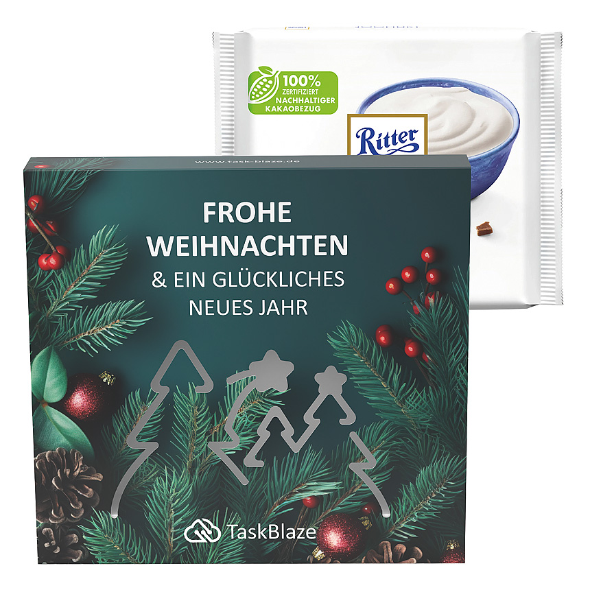 Reklamní pouzdro, výsek les, Ritter SPORT jogurtová čokoláda - Reklamní pouzdro, výsek les, Ritter SPORT jogurtová čokoláda -