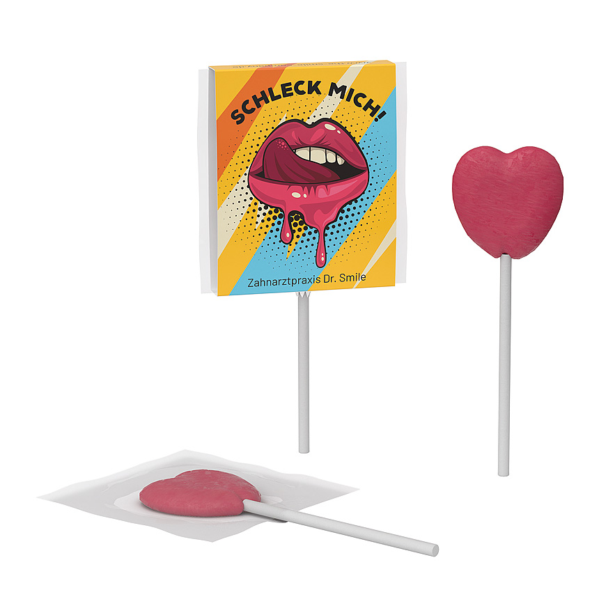 Promotional lollipop in cardboard packaging - 