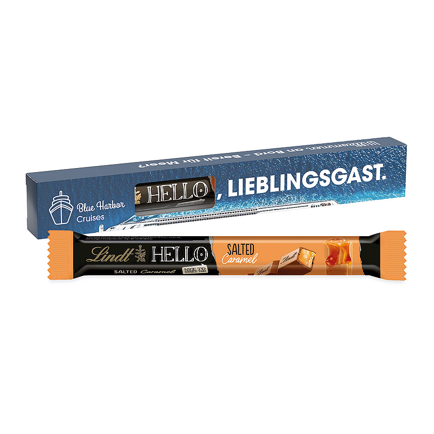 Reklamn&iacute; stick Lindt HELLO slan&yacute; karamel - 