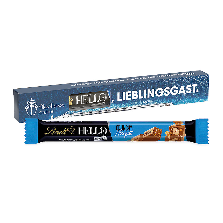 Reklamn&iacute; stick Lindt HELLO crunchy nug&aacute;t - 