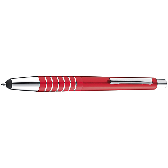 Ball pen with touch pad - red