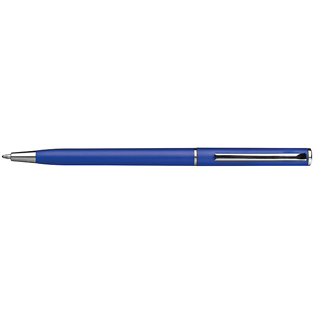 Guľôčkové pero Slimline z plastu - modrá