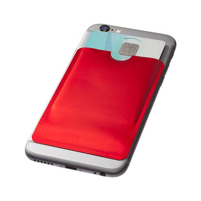Exeter RFID smartphone card wallet - transparent red