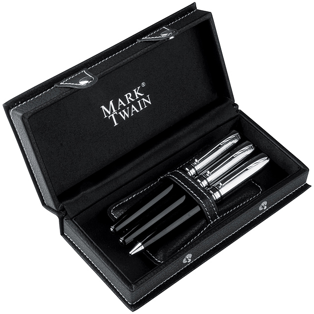 Mark Twain writing set - black