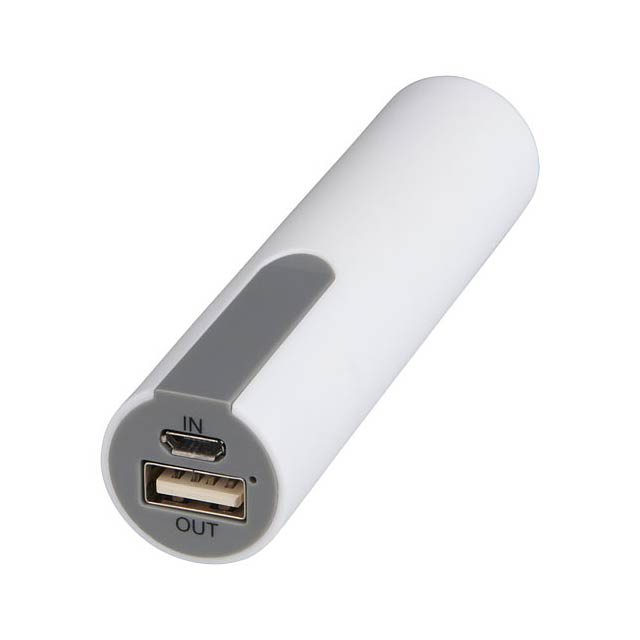 Jinn 2200 mAh power bank with rubber finish - white