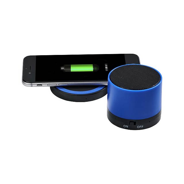 Cosmic Bluetooth® reproduktor s bezdrátovou nabíjecí podložk - modrá