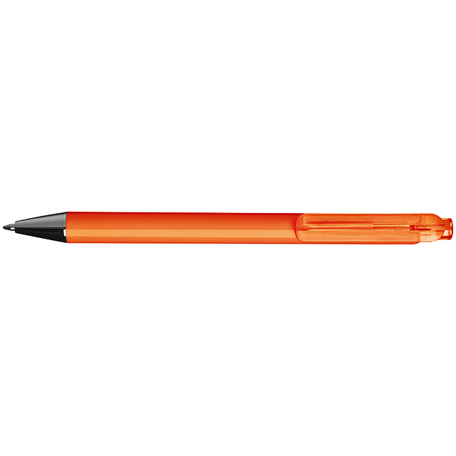 Plastkugelschreiber vollfarbig mit transparentem Teil - Orange