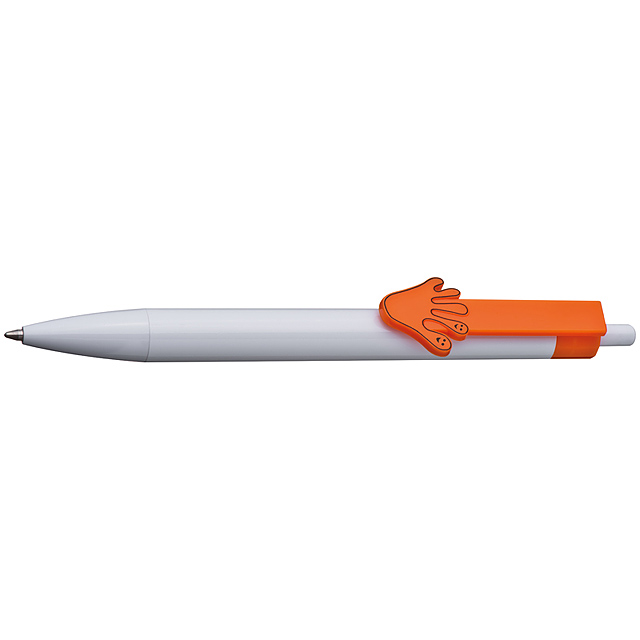 Kuličkové pero s 2d hands klipem - oranžová