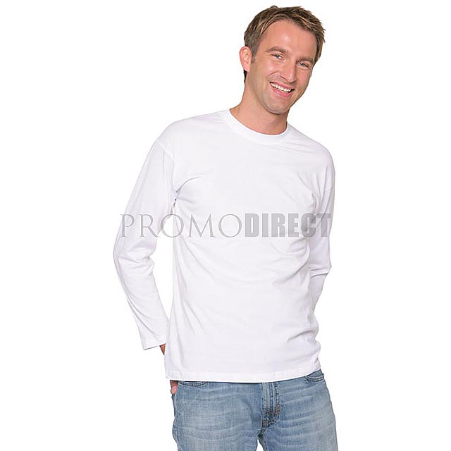 B&C - Pánské tričko s dlouhým rukávem - bílá