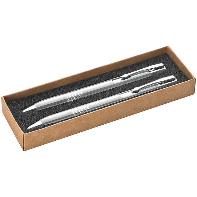 Beautiful metal writing set - grey