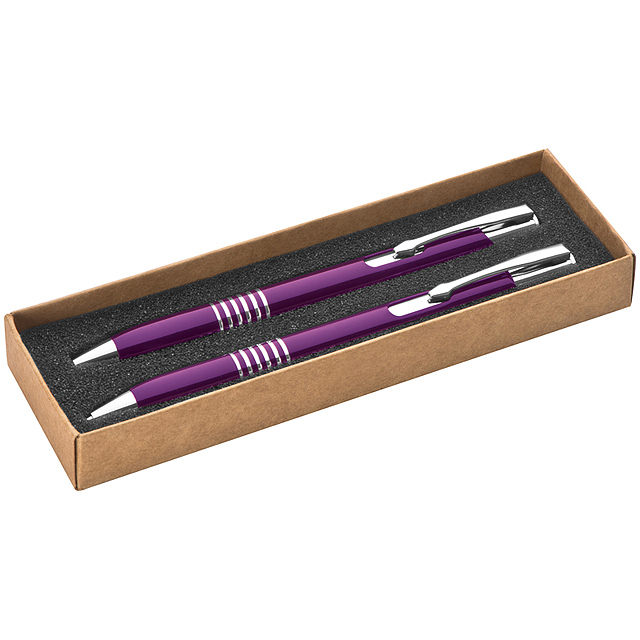 Beautiful metal writing set - violet