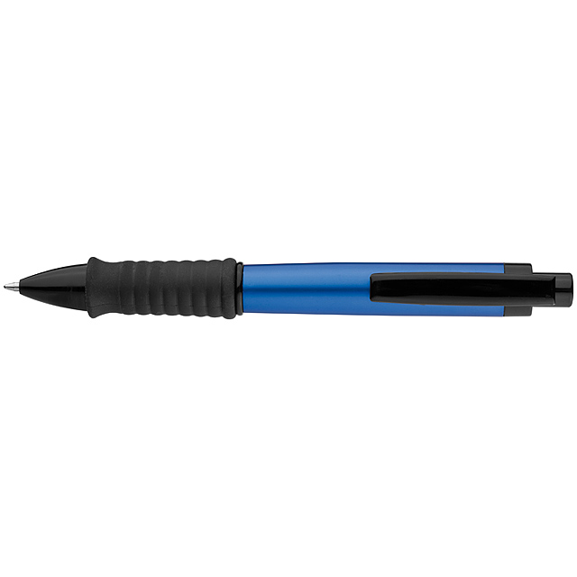 Aluminium ball pen with black Guma grip zone - blue