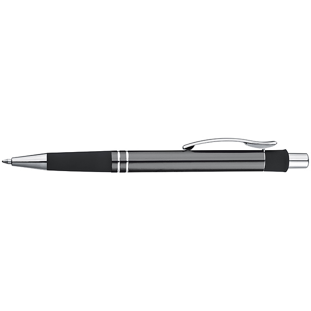 Metal ball pen with Guma grip zone - black
