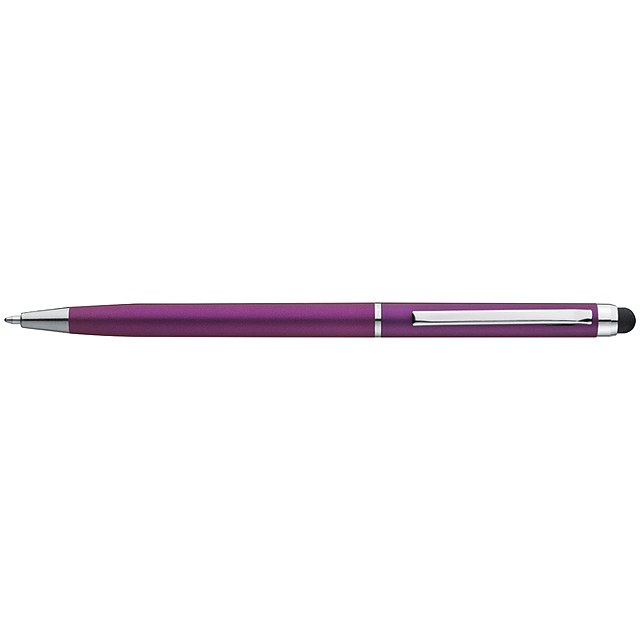 Plastic ball pen with touch function - violet