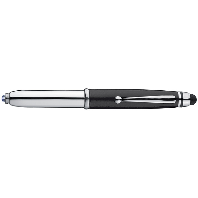 Ball pen with touch function and LED - black