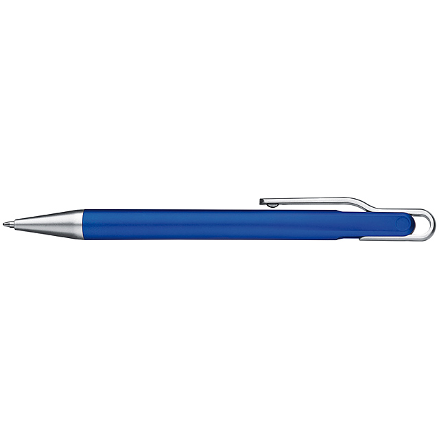 Ball pen with clip for attachment - blue