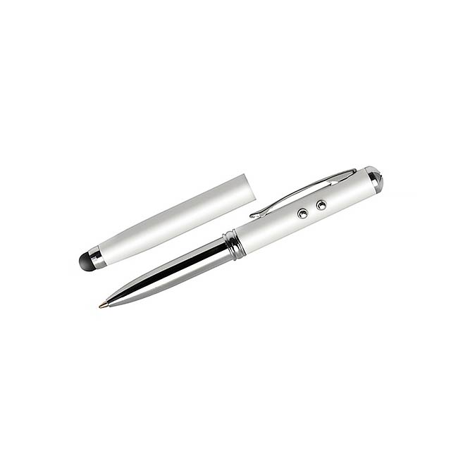 Kuličkové pero stylus QUATRO - biela