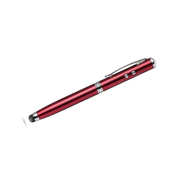 Kuličkové pero stylus QUATRO - červená
