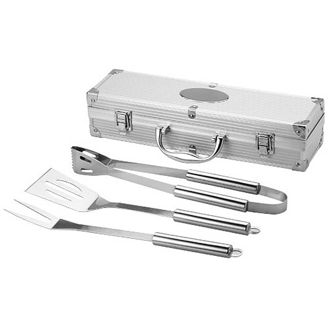 Satay 3-piece BBQ set - silver