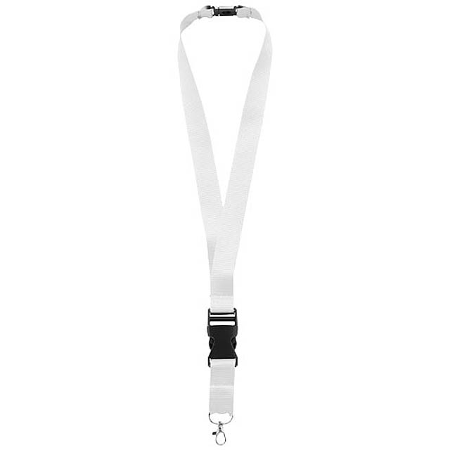 Yogi lanyard detachable buckle break-away closure - white