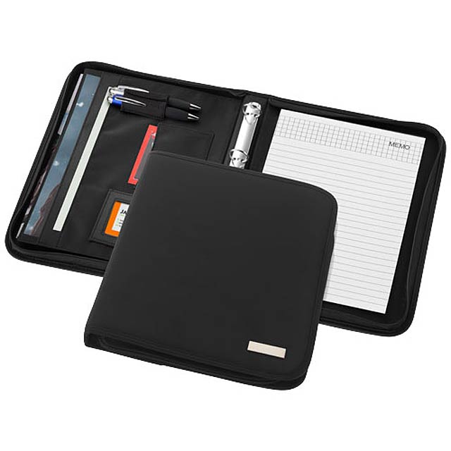 Stanford deluxe A4 zippered portfolio - black