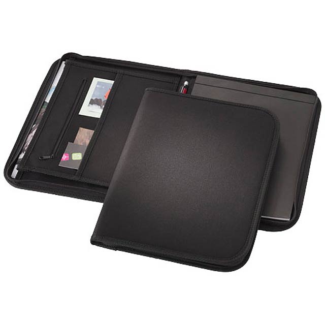 Berkely A4 zippered portfolio - black