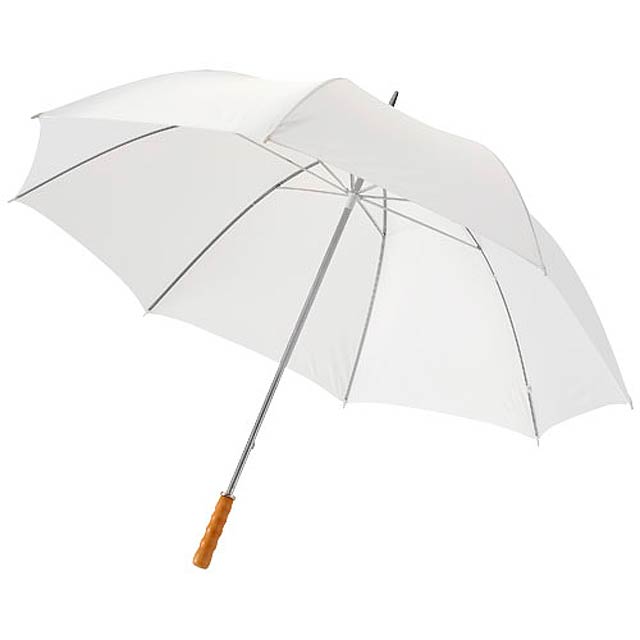 30" golfový deštník Karl s dřevěnou rukojetí - bílá