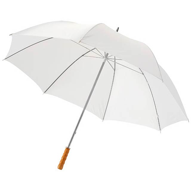 Karl 30" golf umbrella with wooden handle - white