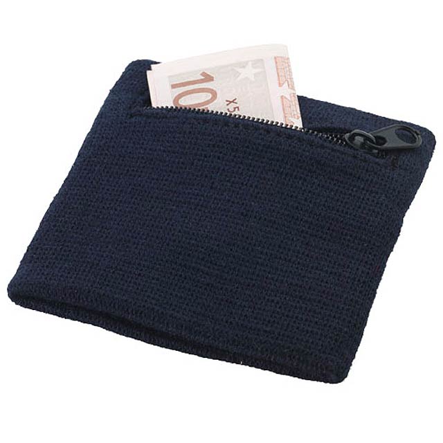 Brisky Schweißband mit Reißverschlusstasche - blau
