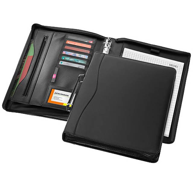 Ebony A4 briefcase portfolio - black