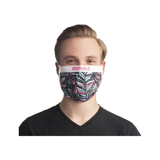 Sublimation reuseable mask with cords - white