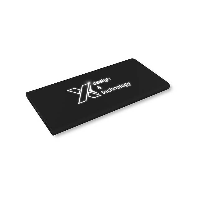 SCX.design P15 5000 mAh Powerbank mit Leuchtlogo - schwarz