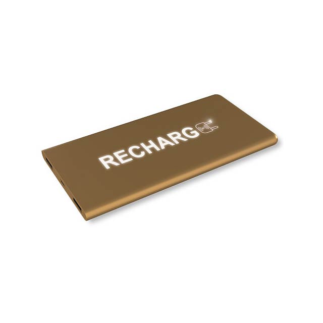 SCX.design P15 5000 mAh Powerbank mit Leuchtlogo - Bronze